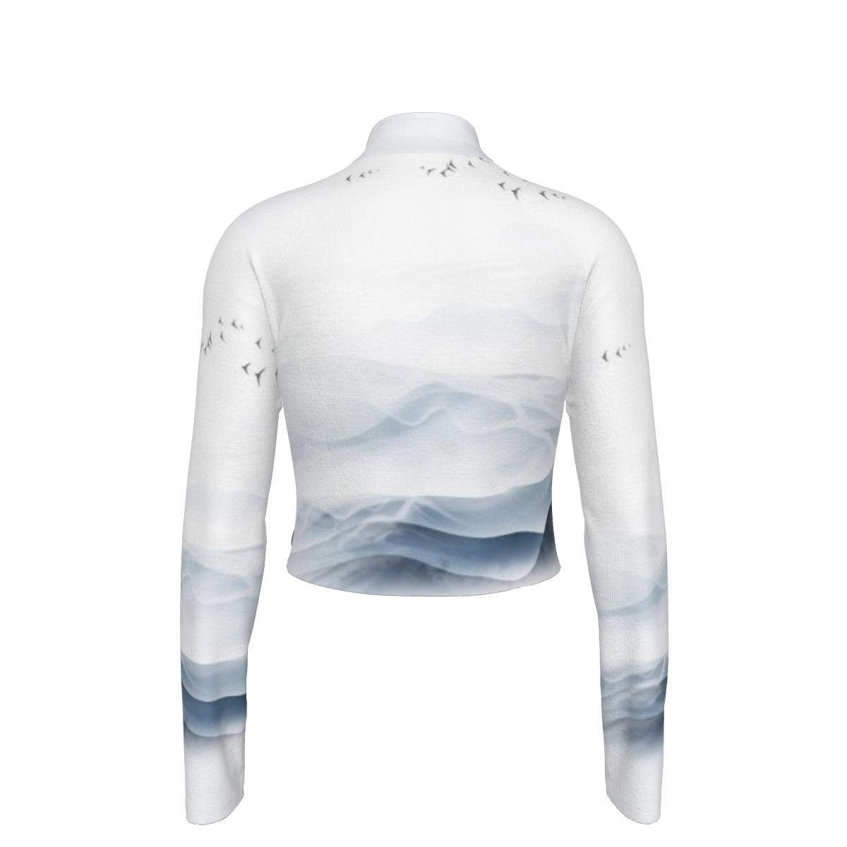 Eco-Friendly All-Over Print Women's Turtleneck T-shirt With Long Sleeve