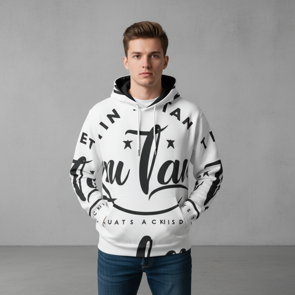 Eco-friendly All-Over Print Men Pullover Hoodie