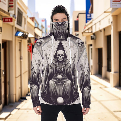 Eco-friendly All-Over Print Men's Masked Hoodie