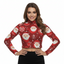 Eco-Friendly All-Over Print Women's Turtleneck T-shirt With Long Sleeve